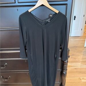 J Jill  Black Jersey V-Neck Dress